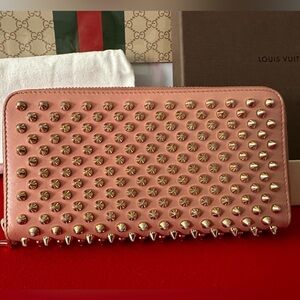 Christian Louboutin Pink Leather Panettone Wallet